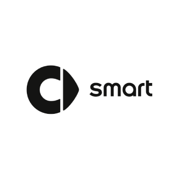 Modernes schwarzes smart Automobil Logo mit rundem Symbol und Schriftzug